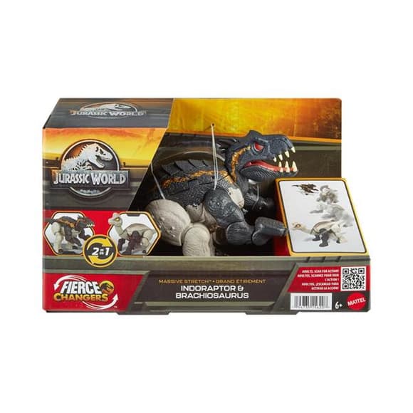 Игровая фигурка Jurassic World Дино-трансформер из фильма Мир Юрского периода Индораптор-Брахиозавр (HPD33-HPD35)